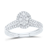 3/8CTW-DIA CN OVAL SINGLE HALO BRIDAL SET
